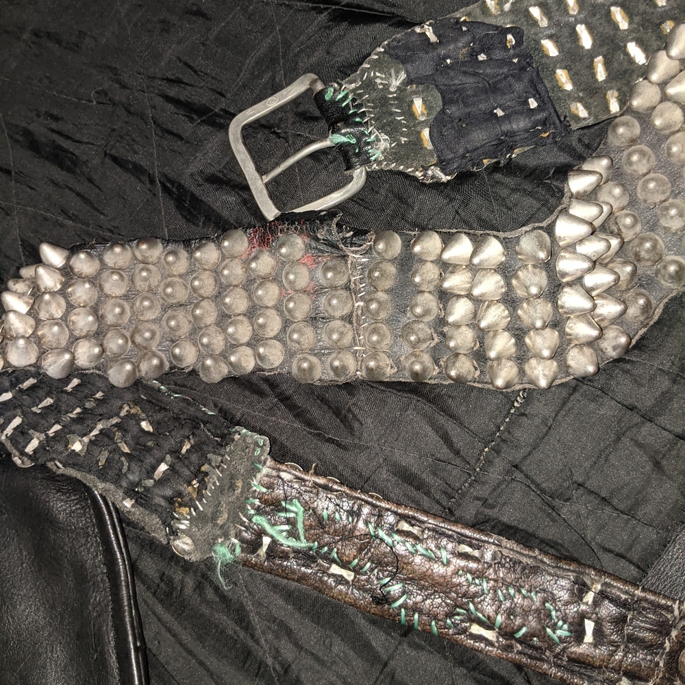 Handmade crust punk studded belt